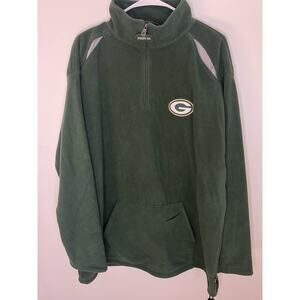 NFL XL Equipment Green Bay Packers Logo Shield Gear Pullover 1/4 Zip Jacket Soft